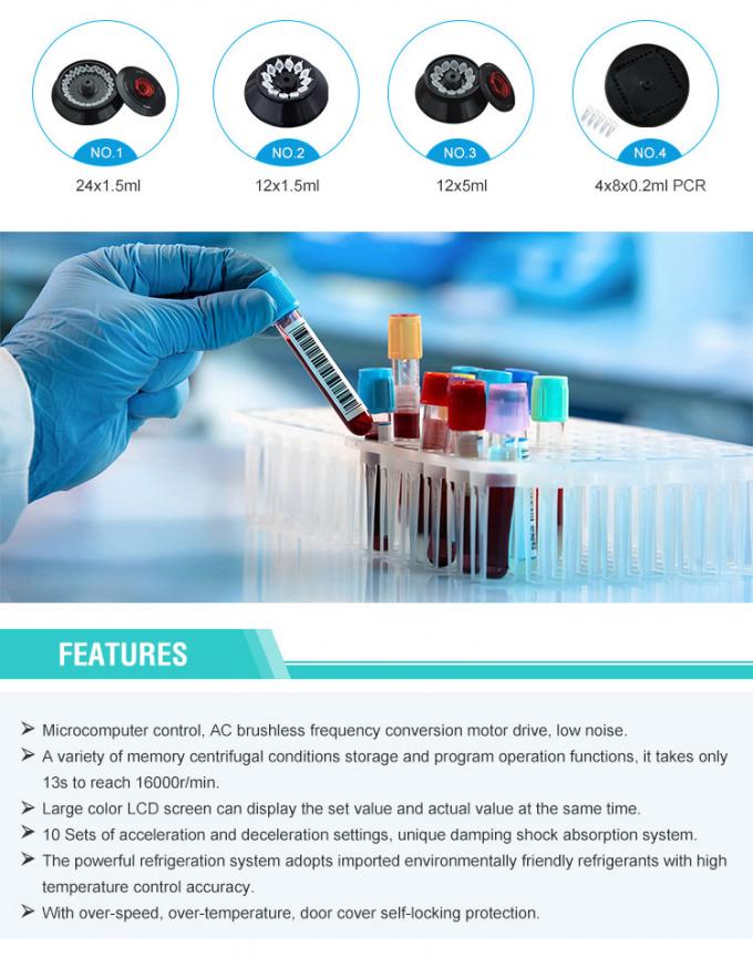 High-Speed Table Top Benchtop Refrigerated Centrifuge TGL-16 – 16000r/min, 21532xg, 90ml Capacity, -20°C to +40°C 2
