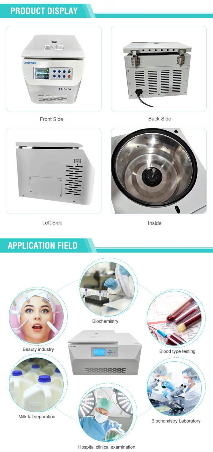 High-Speed Table Top Benchtop Refrigerated Centrifuge TGL-16 – 16000r/min, 21532xg, 90ml Capacity, -20°C to +40°C 3