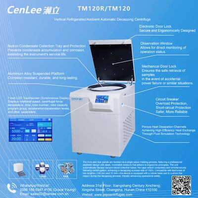 TMF120R Blood Tube Centrifuge with Automatic De-capping 3370xg for 120 x 5/7ml Tubes