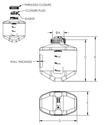 Good price 2400ml 2L Centrifugal Bottle Super Capacity Experimental Consumables Compatible with Thermo Sorvall H-12000 Rotor online